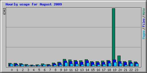 Hourly usage for August 2009