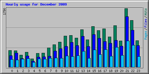 Hourly usage for December 2009