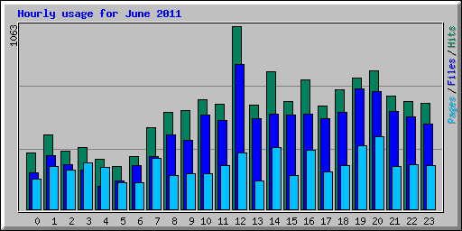 Hourly usage for June 2011