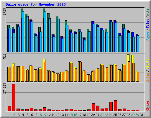 Daily usage for November 2025