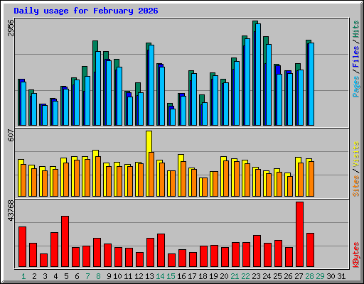 Daily usage for February 2026
