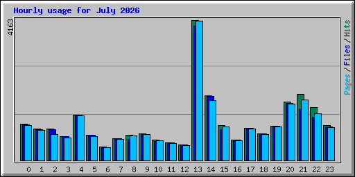 Hourly usage for July 2026