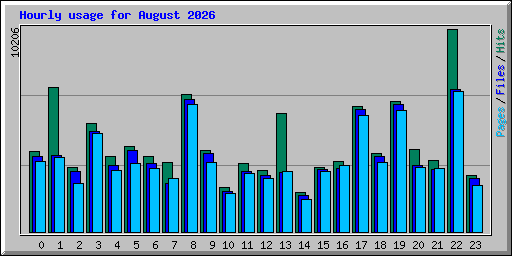 Hourly usage for August 2026